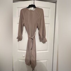 Prologue Brown Tan Dolman Sleeve Wrap Dress